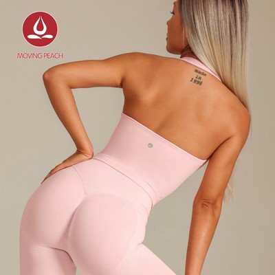Moving Peach Nữ Dây Top Thể Thao Có Gân và Backless, Linh Hoạt Cho Yoga, Gym và Mặc Hàng Ngày