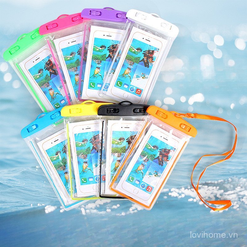 Ốp điện thoại chống nước đa năng IP68 có dây buộc cho iPhone Samsung Bơi lội thể thao trên bãi biển