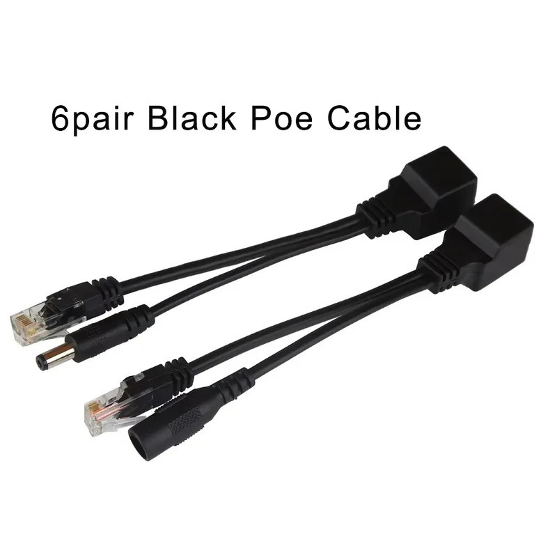 12 Chiếc (6 Cặp) POE Adapter Cáp RJ45 POE Injector + POE Splitter Kit Power over Ethernet POE Camera