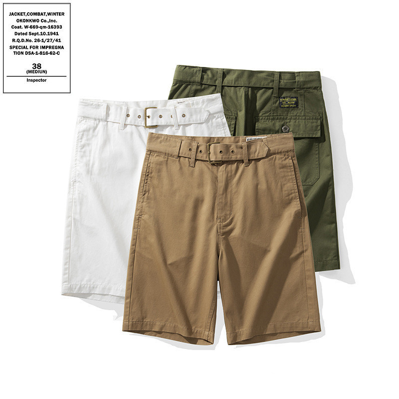 OKONKWO Gurkha Quần Short Thường Ngày, Quân Đội Pháp Công Bố Xe Máy 5 Inch Faded Moleskin Quần Short