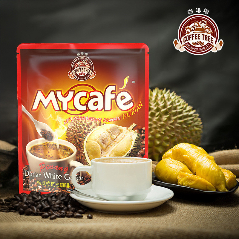 Hàng sẵn có Vận chuyển nhanh Malaysia Penang Coffee Tree Cat Mountain King Gold sầu riêng Cà phê hòa