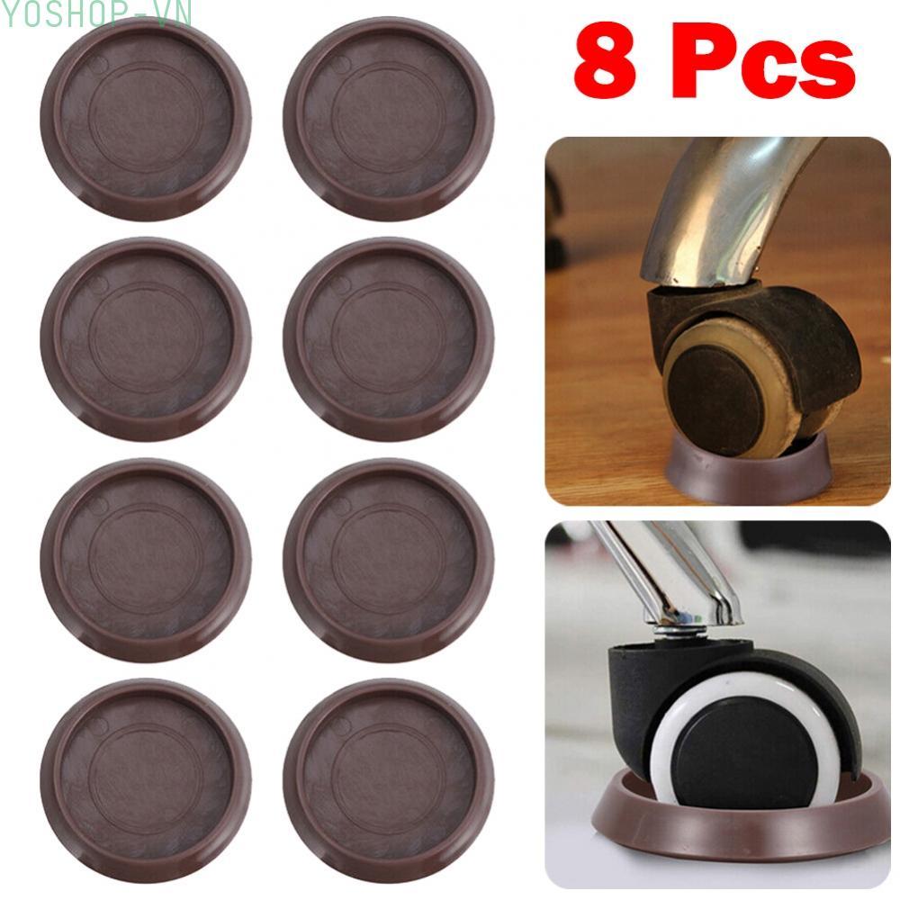 [Ysp]Round Furniture Caster Cups Floor Protectors for Any Floor Type Pack of 8