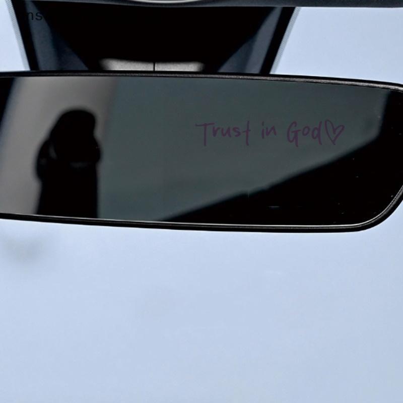 Ons Trust In God Car Mirror Stier - Christian Bible Verse Auto Decal at