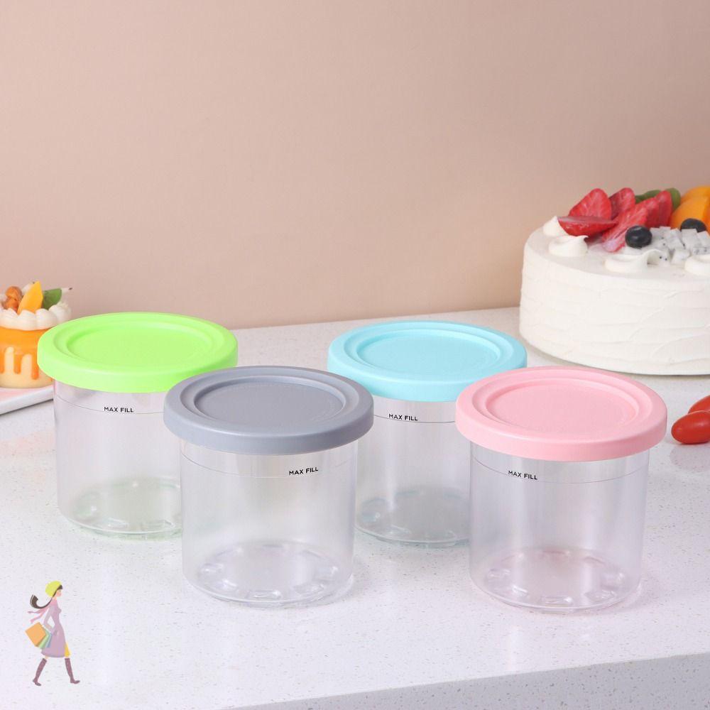 CÔNG THỨC 2 / 4 Chiếc Kem Pints Cốc Tổ Chức Hộp Chống Rò Rỉ Chai Bảo Quản Lọ Cho Ninja Creami Cho Ni
