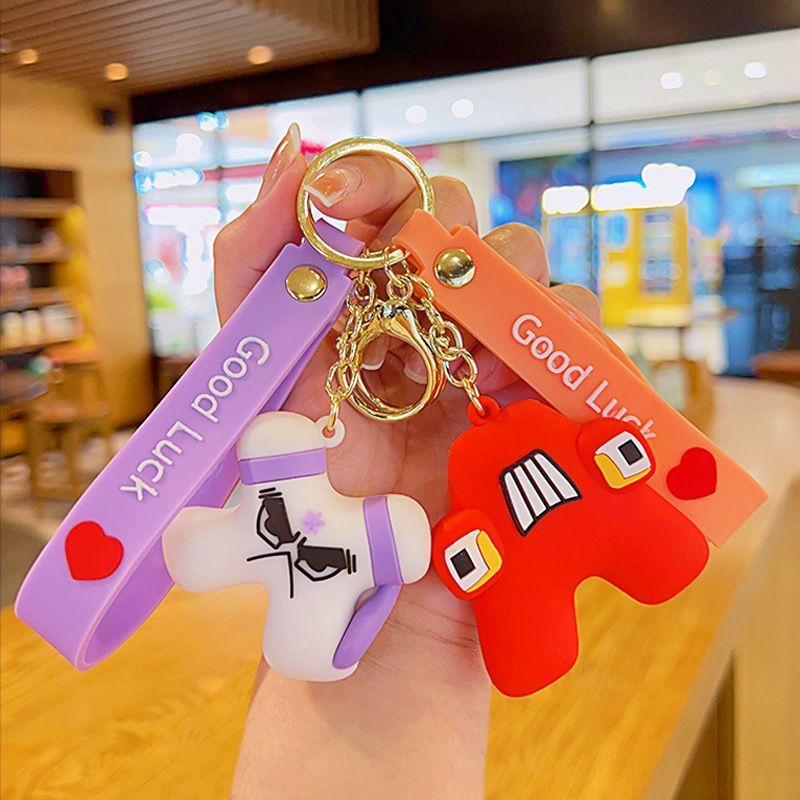 Cartoon character backpack decoration hot-selling pendant5ya Keychain with English letters, car acce