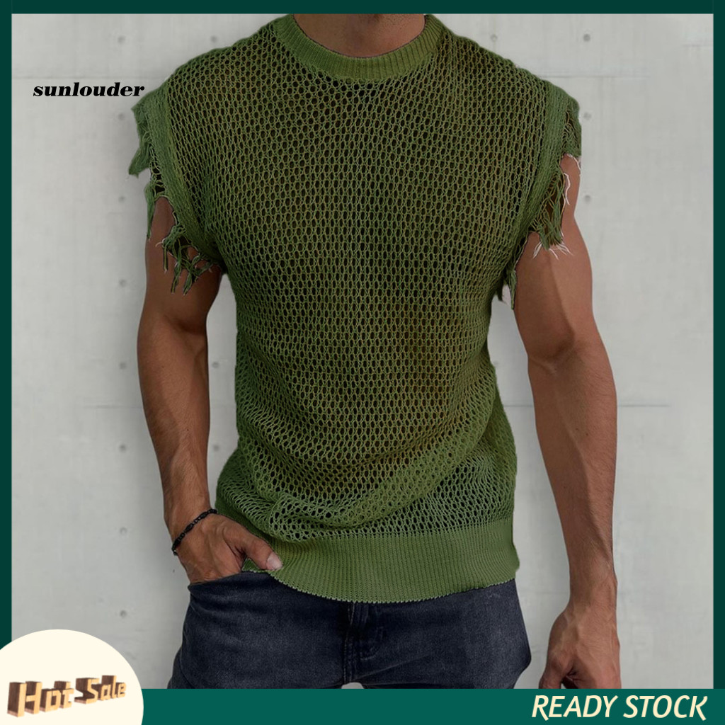 SL Nam Tank Top Cổ Tròn Mềm Dạo Phố Nam Tank Top