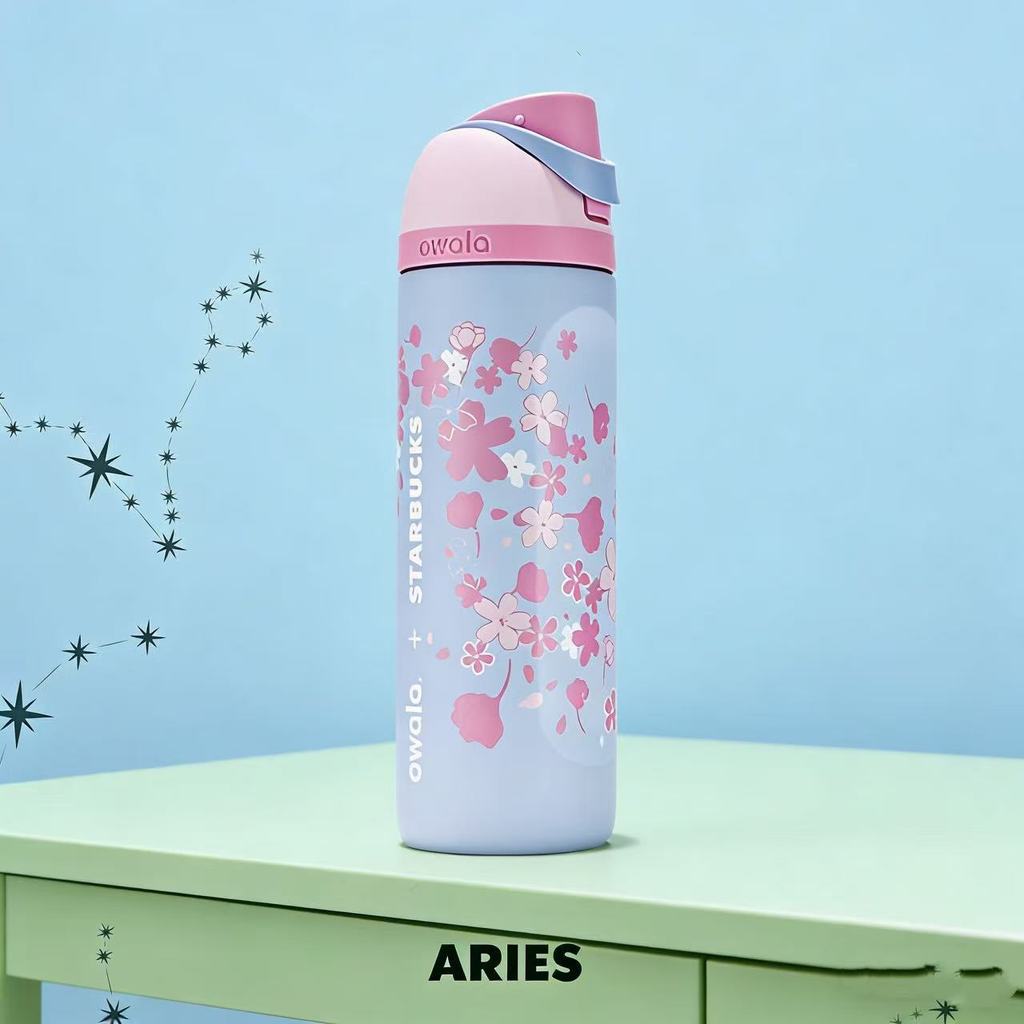 Giá trị cao Owala Starbucks Co-Branded Sakura Spring Series Cùng phong cách 24oz Cách nhiệt Cốc nước