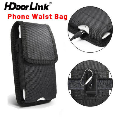 HdoorLink Vải Oxford Dọc Eo Da Bao Da Di Động Eo Túi Nam Ngoài Trời Điện Thoại Di Động Eo Túi Thắt Lưng Kẹp Bao Da
