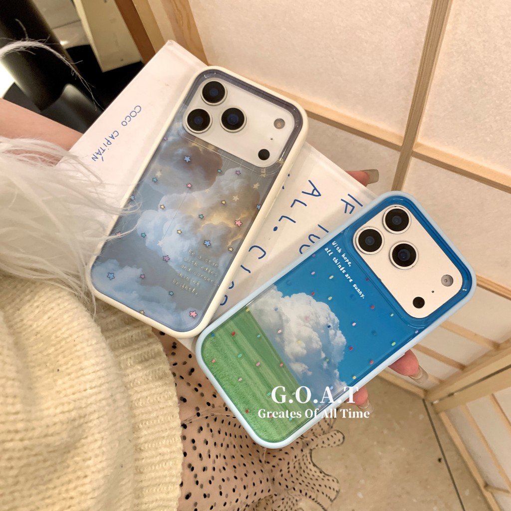 G.O.A.T Bầu trời xanh, mây, vỏ ngôi sao Tương thích cho iPhone 17 pro max iPhone 17 16 15 pro max iP