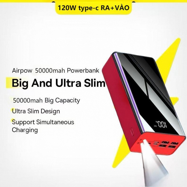 *sạc dự phòng power bank 120W pd30w 80000mah 50000mah pin dự phòng màn hình led tích hợp tích hợp