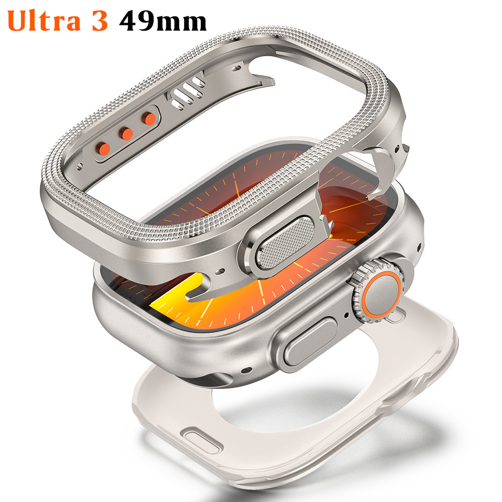 Ốp Hợp Kim Sang Trọng Cho IWatch Ultra 3 49mm Vỏ Đồng Hồ Cho Iwatch ULTRA 3 2 1 49MM Vỏ Kim Loại Cứn