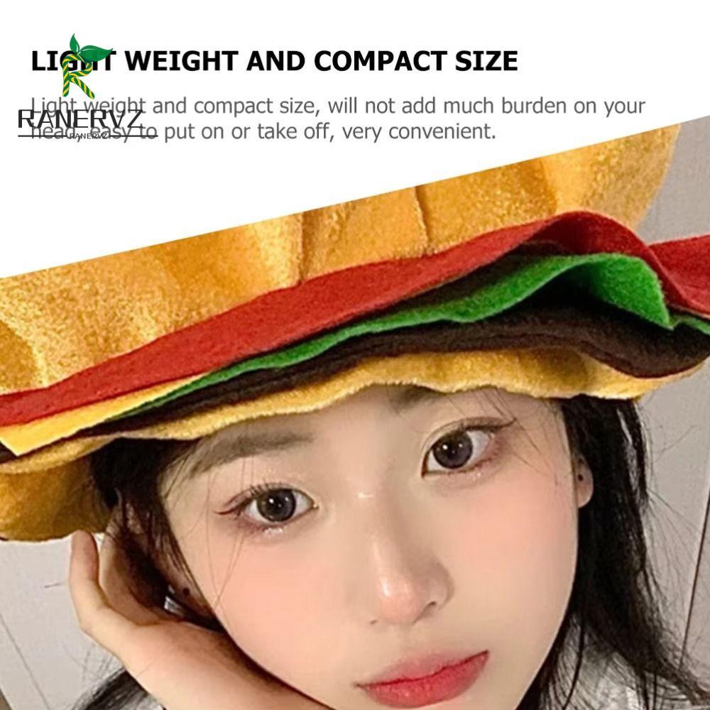 Mũ Burger Trang Trí RANERVZ, Mũ Trùm Đầu Burger Sáng Tạo Mềm Mại, Hoạt Hình Ngộ nghĩnh Dễ Thương Tho