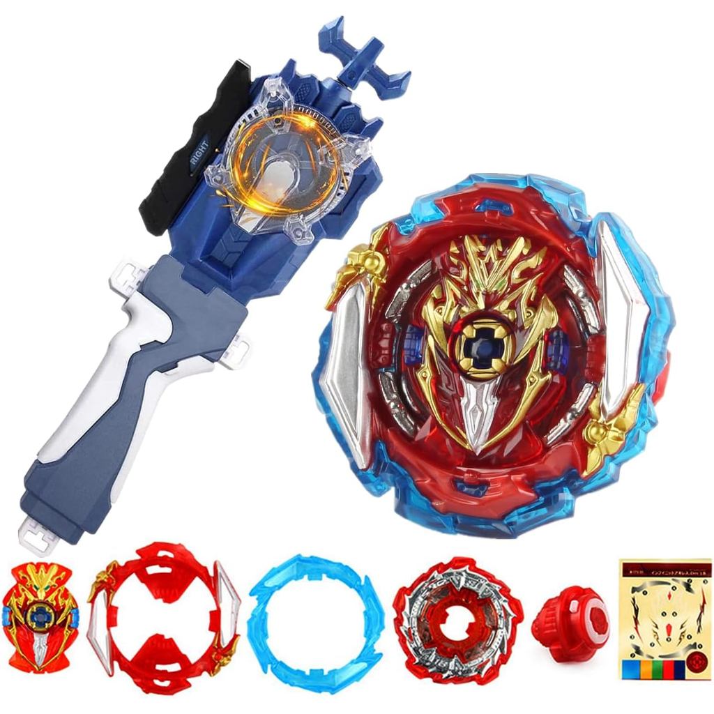 B-173 Infinite Achilles 1-Piece Sparking Launcher, Battle Burst Battling Tops với Bộ phóng, Burst qu