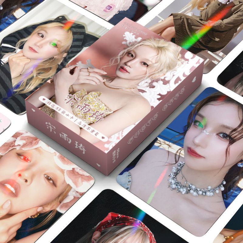 Gidle Song Yuqi Thẻ Laser 55 Miếng Album Ảnh Đơn Ngoại Vi Đóng Hộp Tự In 10cm LOMO Thẻ Flash Gidle S