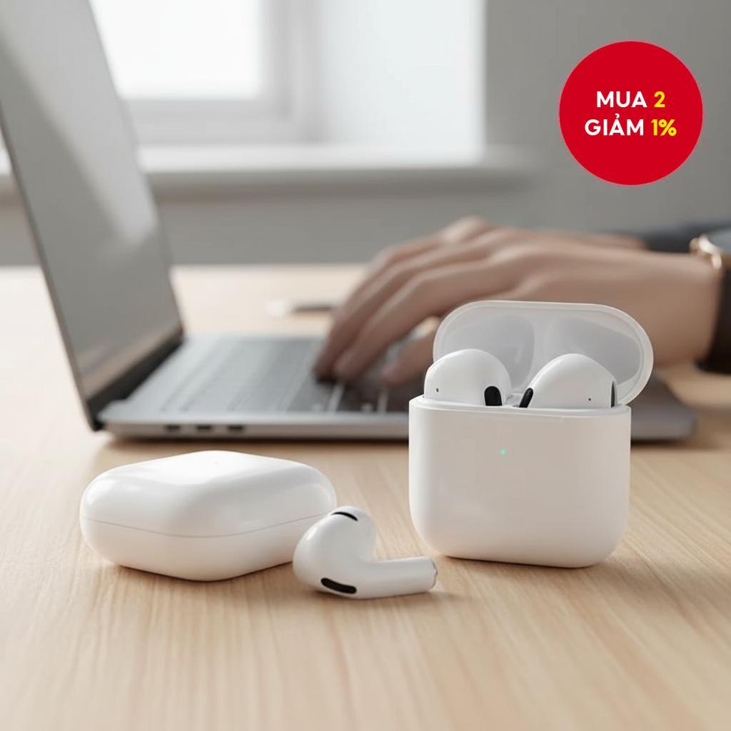 Tai nghe Bluetooth không dây Pro 4 Tws, nhét tai, chống ồn.