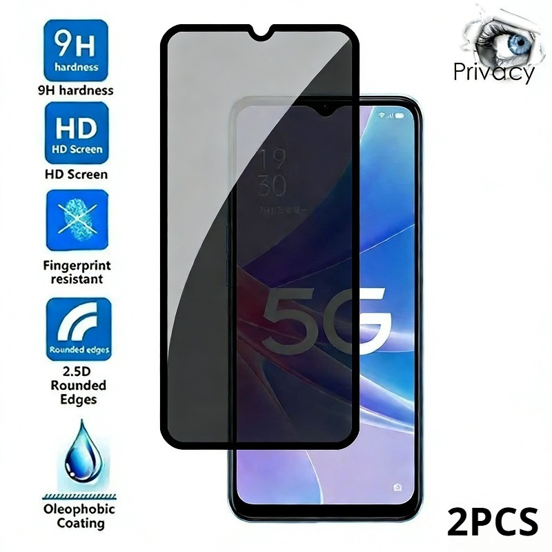 1-2 Chiếc Kính Cường Lực Chống Gián Điệp Cho Nokia C32 C31 C300 C30 C22 C210 Bảo Vệ Màn Hình Cạnh Đe