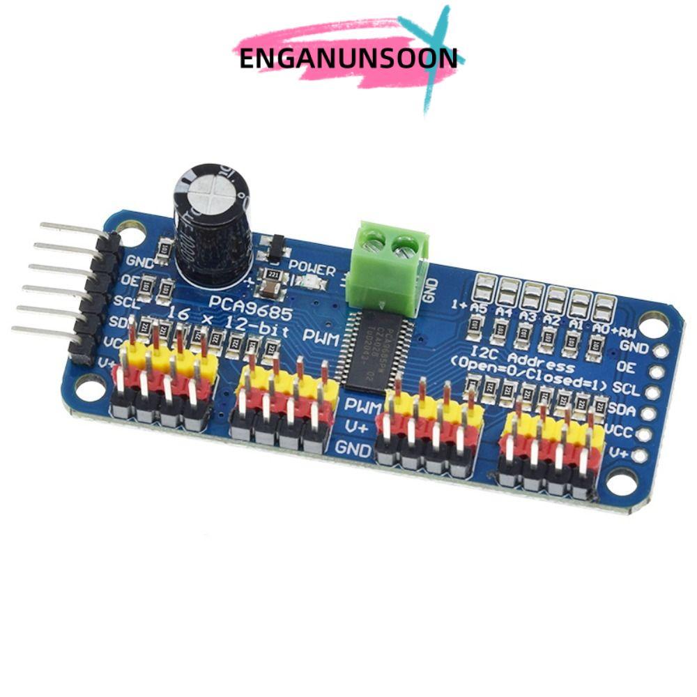 Mô-đun ENGANUNSOON PCA9685PW, Trình điều khiển động cơ Servo 16 kênh 12 bit, Mô-đun IIC Điện tử DIY