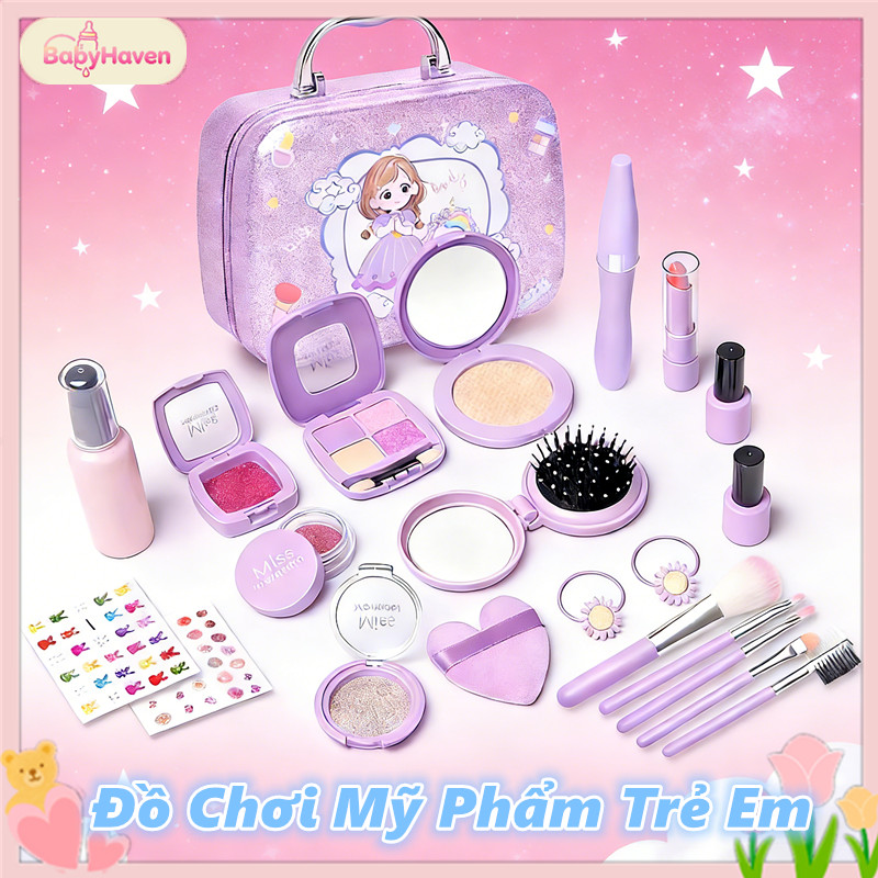 Bộ đồ Chơi Trang điểm Mô Phỏng Cho Bé Gái,Đồ Chơi Mỹ Phẩm Trẻ Em,Chất Liệu An Toàn Không Độc Hại,Quà Cho Gái