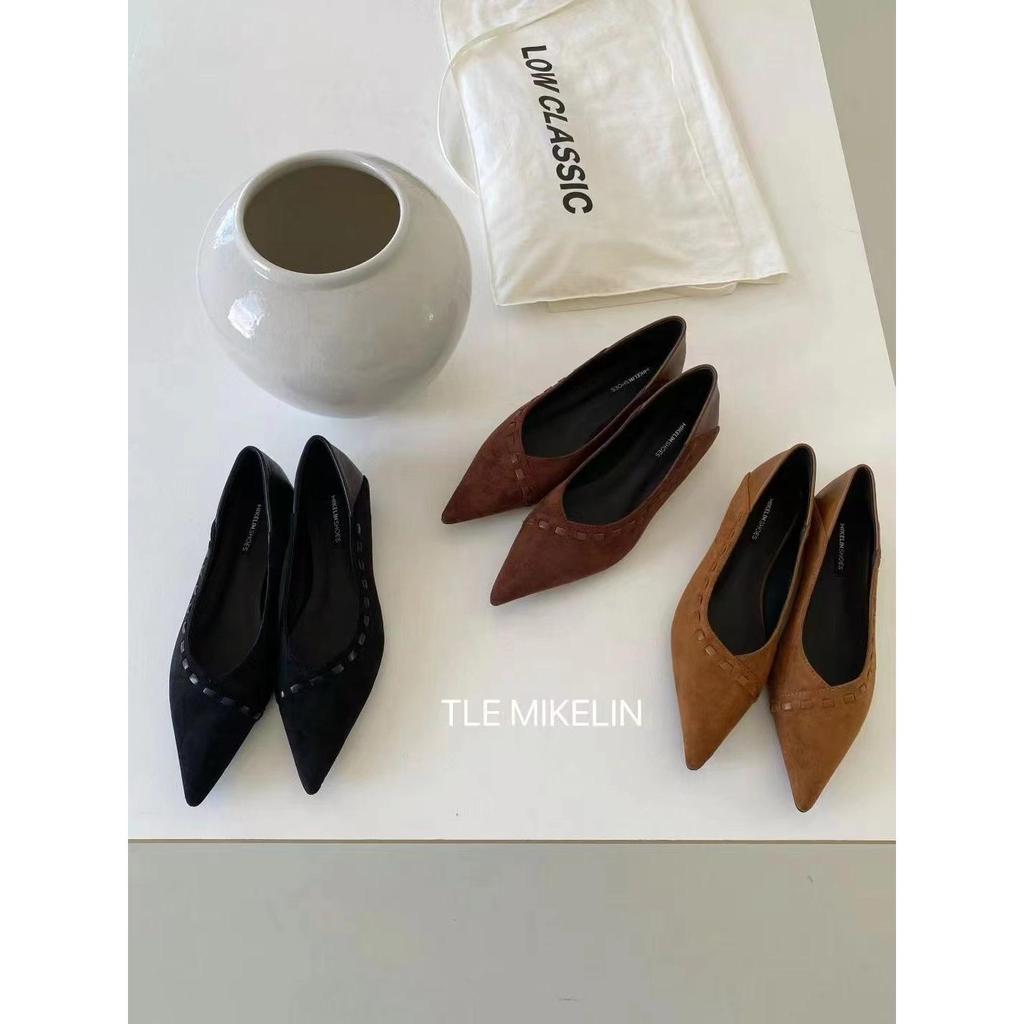 TLE MIKELIN Phong Cách Hàn Quốc Phong Cách Mới Mũi Nhọn Giày Nữ Đi Lại Phù Hợp Với Phiên Bản Hàn Quố
