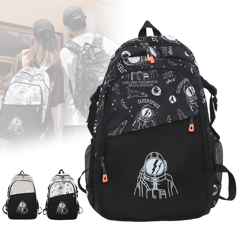 Men's Backpack New Astronaut Double Shoulder Bag for Boys Middle and High School Students Large Capa