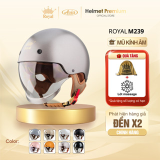  Mũ Bảo Hiểm Nửa đầu Kính Âm Royal M239 Nón Bảo Hiểm Chính Hãng Nam Nữ Kính Màu Trà Chống Nắng 