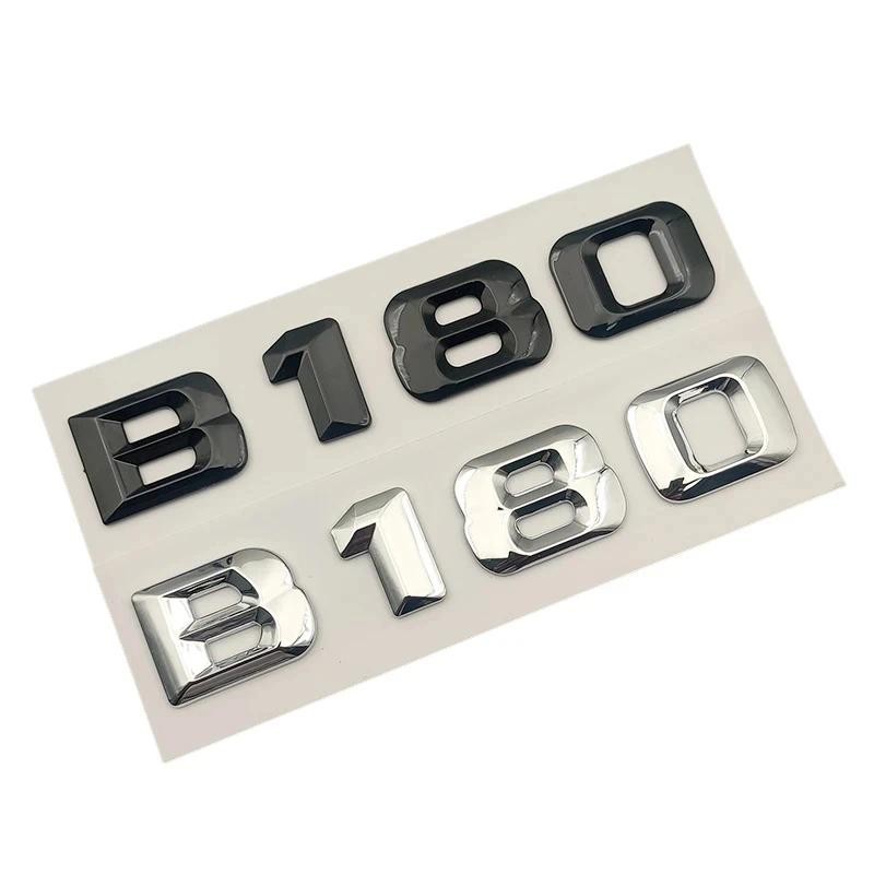 3D ABS Đen Chrome Chữ Xe Hơi Phía Sau Thân Xe Huy Hiệu B180 Miếng Dán Cho Xe Mercedes B180 W245 W246