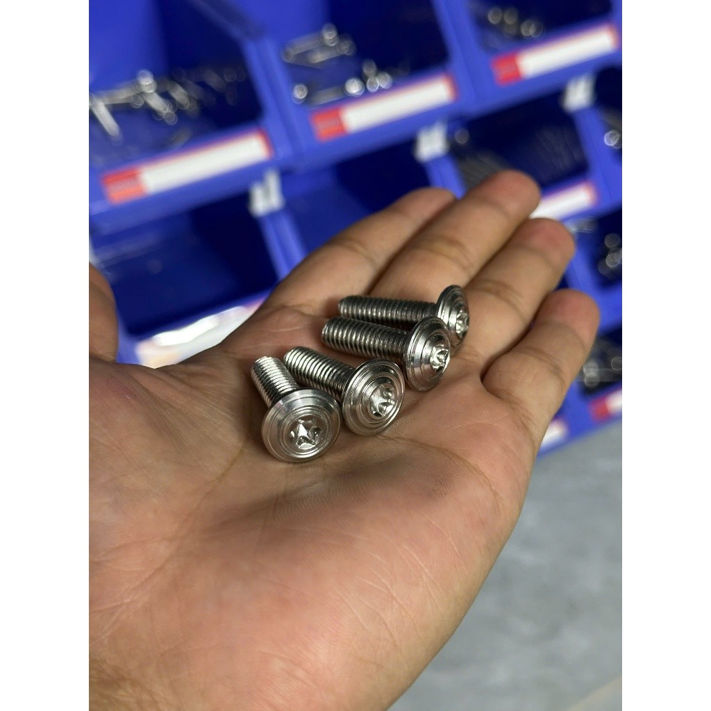 Bộ 4 con ốc đĩa Inox SALAYA 8li20 gắn Xe máy Sirius, Exciter, Wave, Dream NT4