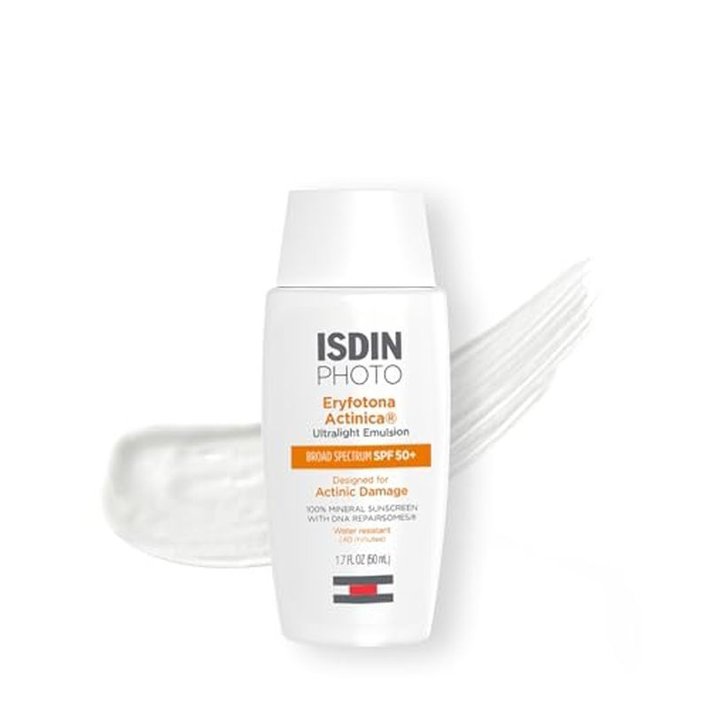 ISDIN Eryfotona Actinica Zinc Oxide và Kem chống nắng khoáng chất 100%, Broad Spectrum SPF 50 +, Khô