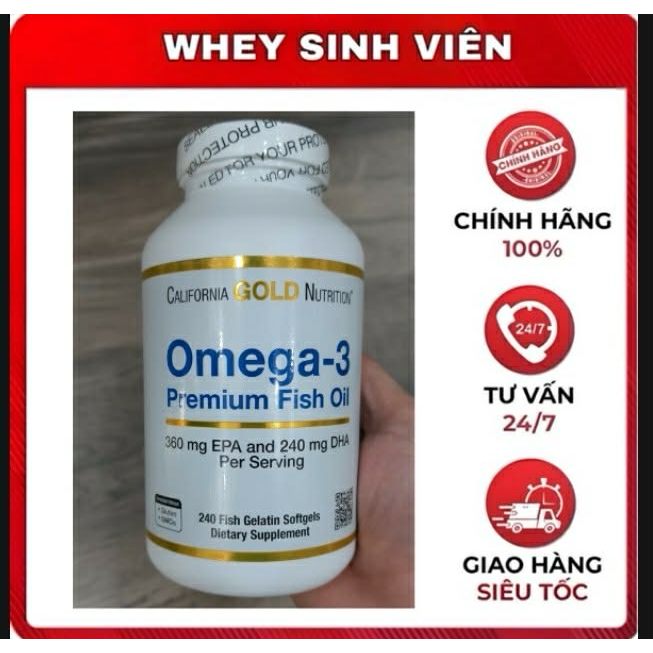 [Siêu Sale] [Rẻ vô địch] California Gold Nutrition Omega 3 Premium Fish Oil - 240 viên - Chính hãng 