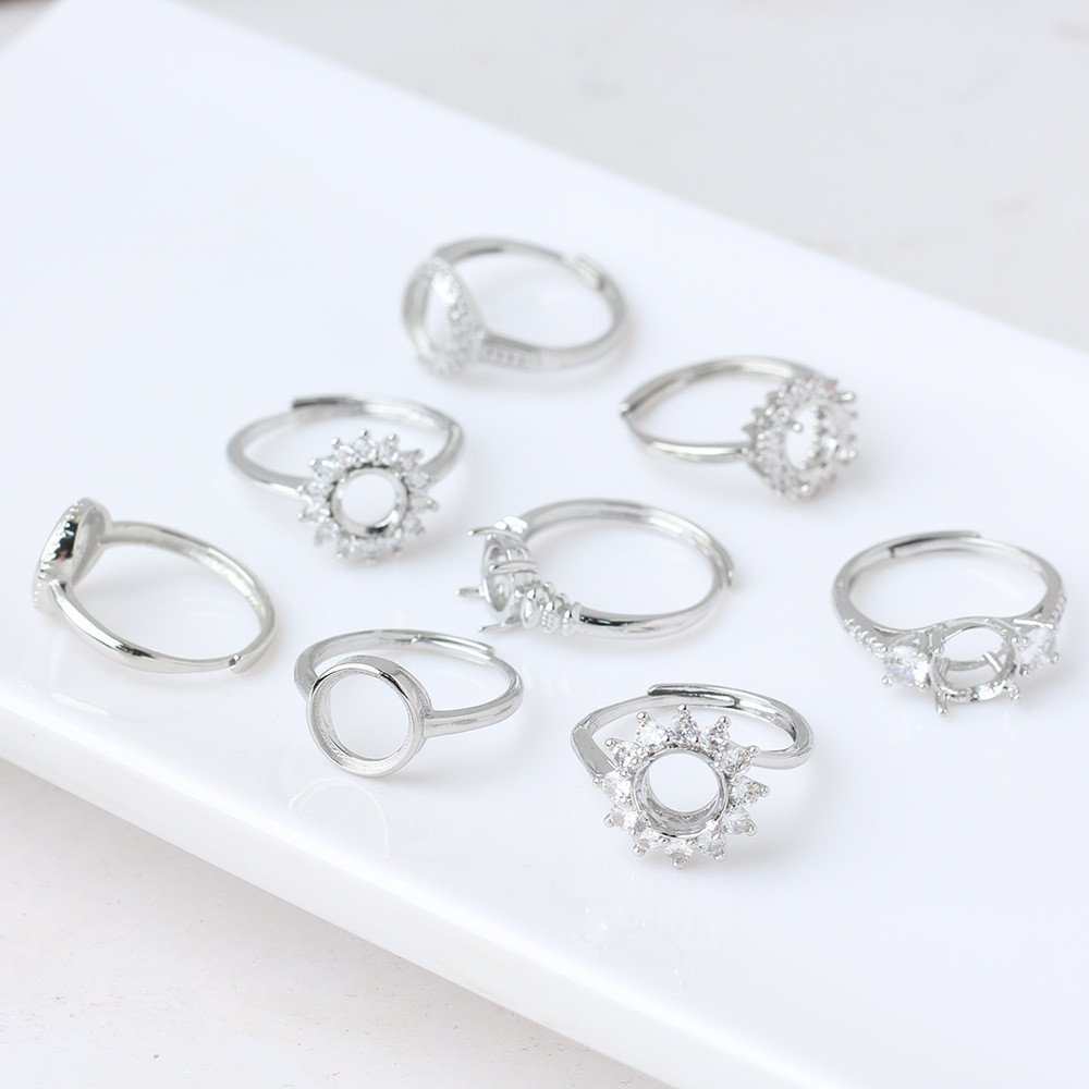 Nhẫn ngón trỏ kim cương nhân tạo 8 carat thiết kế hoa khảm sang trọng