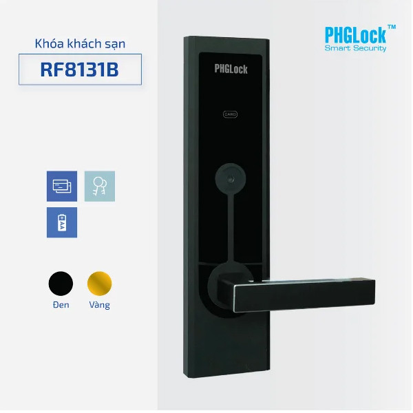 [FreeShip] [Chính hãng] Khóa cửa chính thẻ cảm ứng-mã số PHGLock KR8131-APP-BL