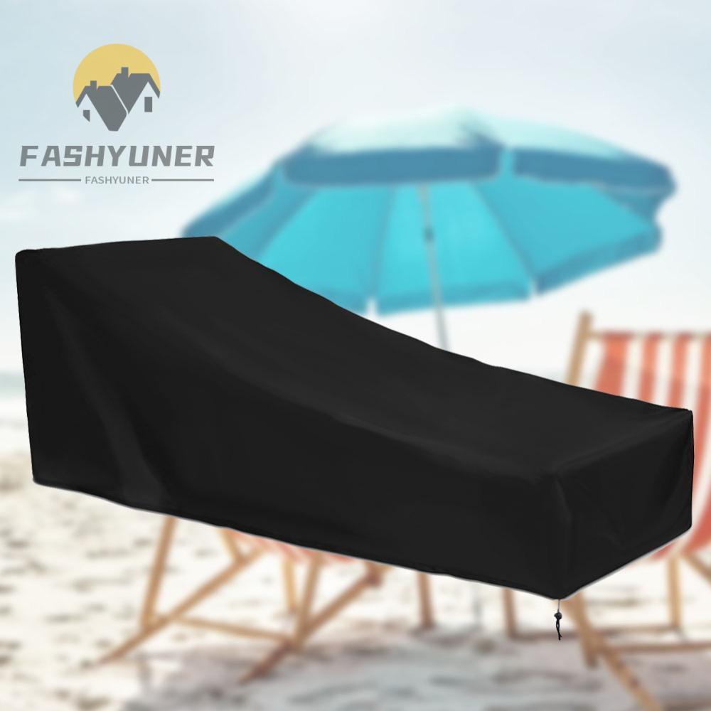 FASHYUNER Chống Thấm Nước Chaise Lounge Cover, Vải Gấp Chaise Lounge Ghế Cover, Bền Chống Bụi Đen Ng