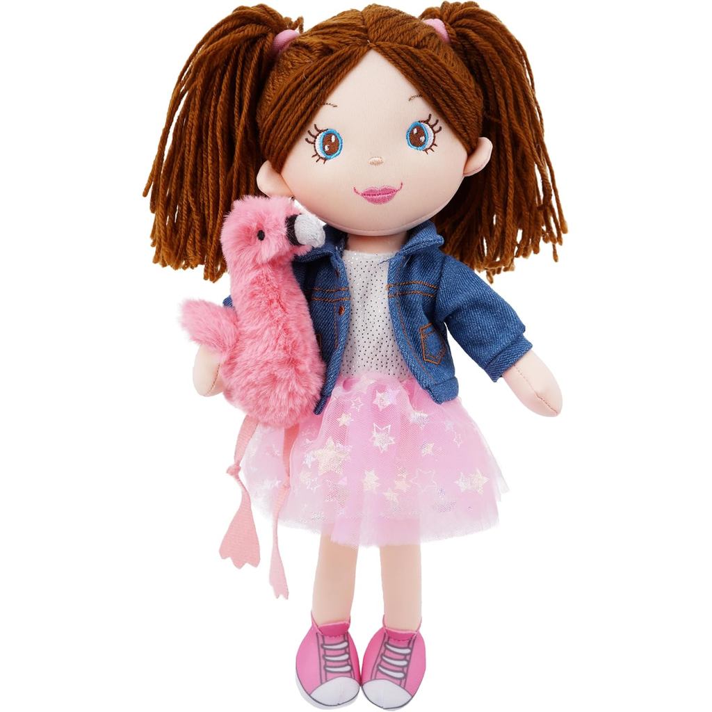 June Garden 15 "Playmate Buddies - Búp bê sang trọng Mia với người bạn đồng hành động vật nhồi bông 