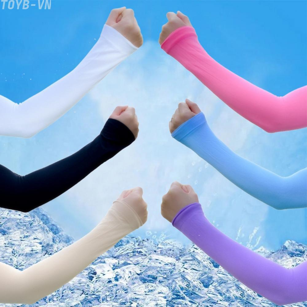 【TOYBOX】Sun Protection Driving Hand Sleeves for Women All Season (Black Blue Purple)