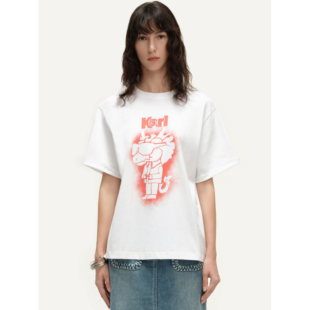 Áo thun Cotton ngắn tay mùa hè IKONIC in hình cổ tròn Lafayette