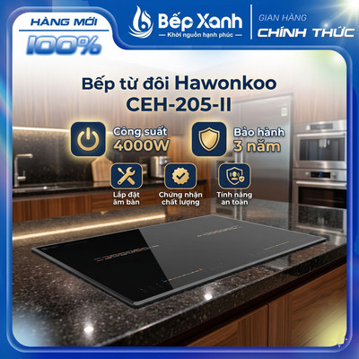 Bếp từ đôi Hawonkoo CEH-205-II - Công suất 4000W - bảo hành 3 năm