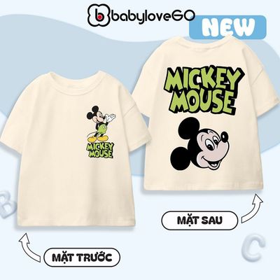 Áo thun bé trai bé gái BabyloveGO in hình Mickey ngộ nghĩnh cho bé 1-10 tuổi