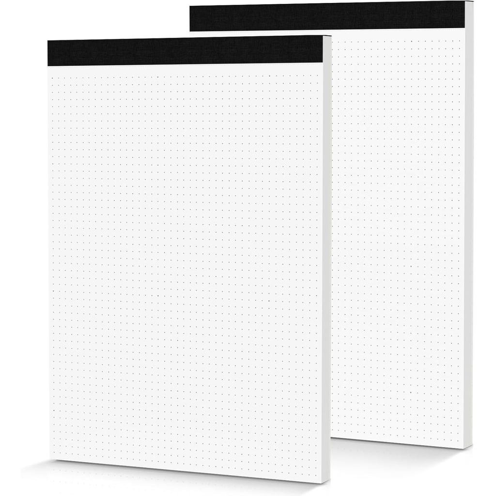 Dot Grid Notepad 8.5 x 11, 2 Gói, Giấy biểu đồ chấm 5x5 8-1 / 2 x 11 ", Sổ ghi chú tạp chí chấm để p