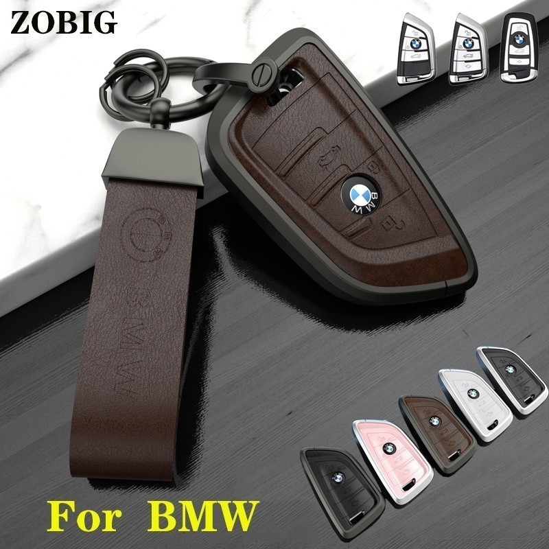 ZOBIG Hợp kim nhôm cho chìa khóa ô tô Fob Cover Case, Móc khóa Vỏ kim loại Tương thích cho BMW 2 5 6