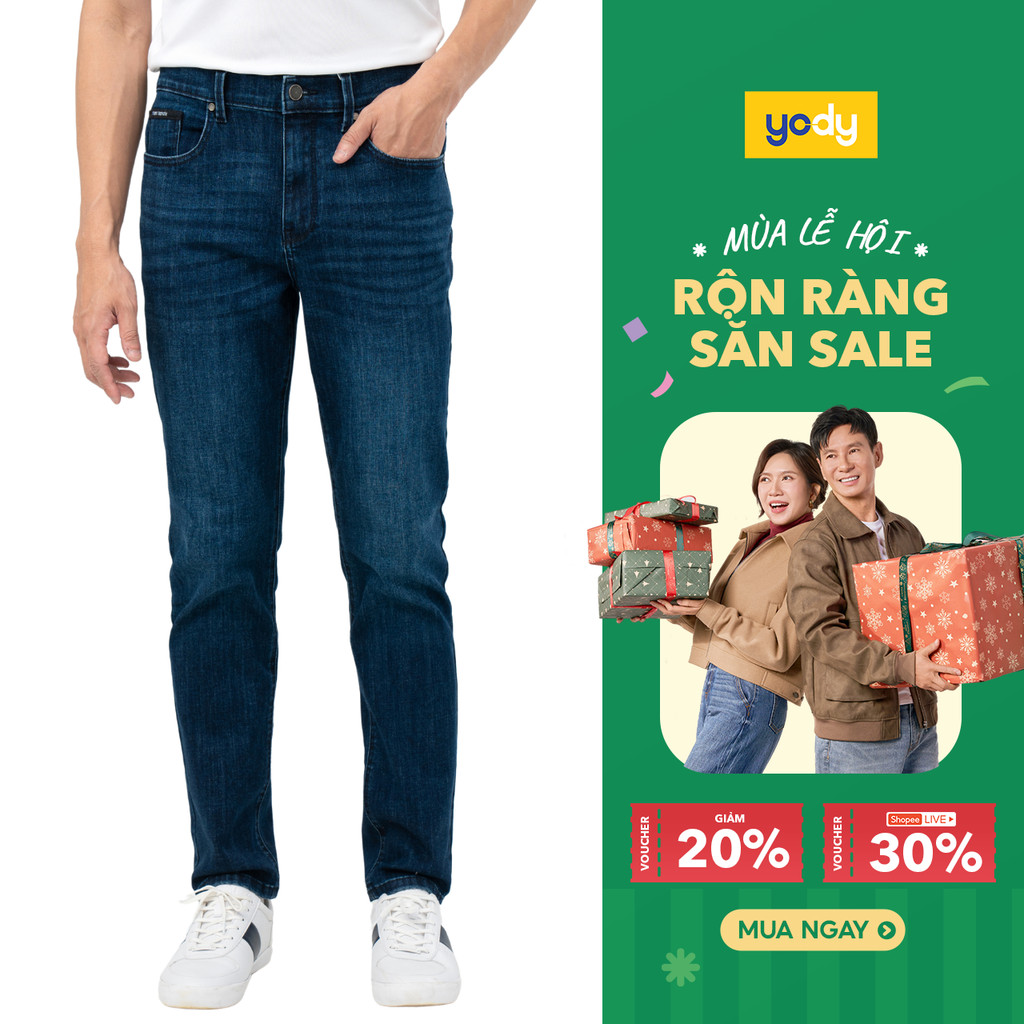 Quần jeans nam YODY quần bò nam ống đứng siêu co dãn thoải mái năng động QJM6035