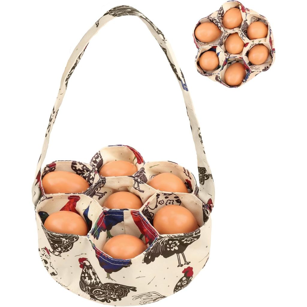 Túi Đựng Trứng Hossmily Giỏ Đựng Trứng Mini Giỏ Đựng Trứng Với 7 Túi Cho Trang Trại Gà Gà Gà Gà Vịt 
