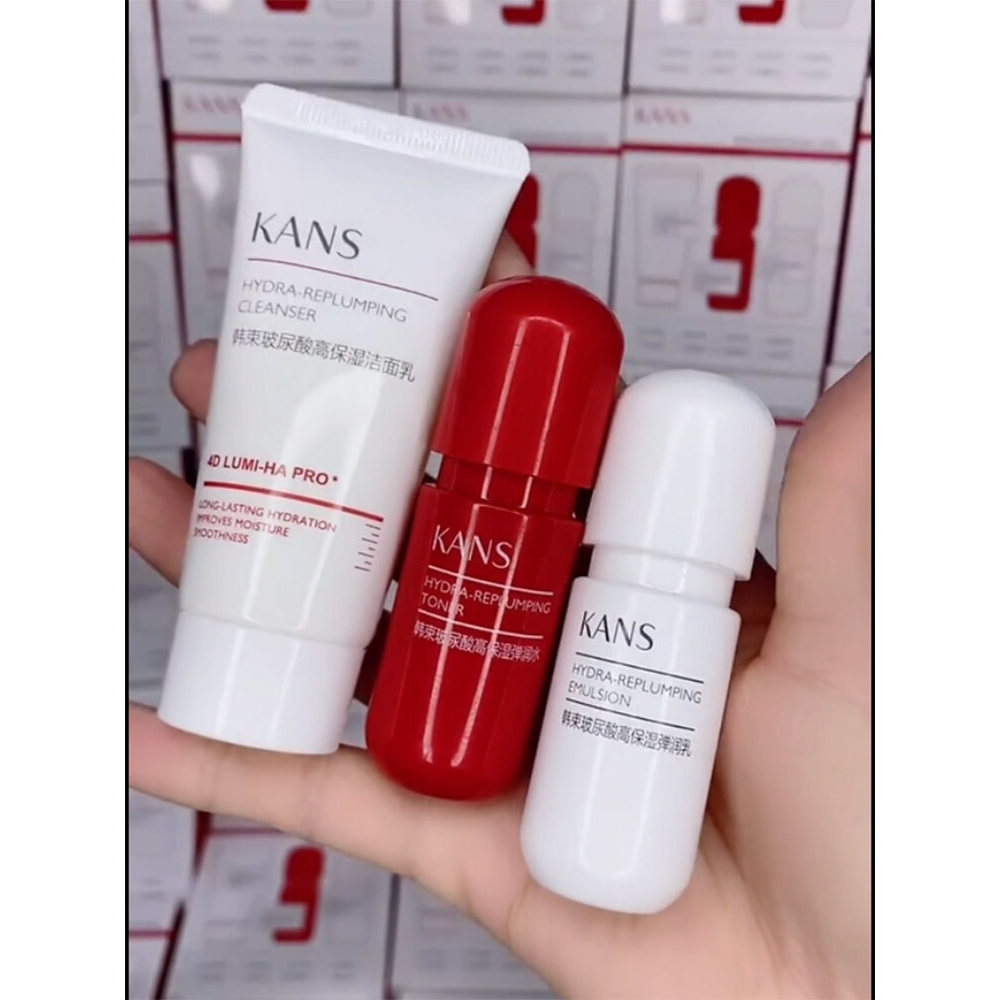 Kans Red Capsule Bộ Du Lịch Mẫu Dưỡng Ẩm Chăm Sóc Da Thương Hiệu Mỹ Phẩm Lỗ Chân Lông Thu Nhỏ Khô Nế