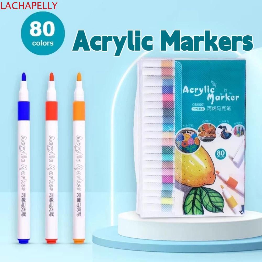 LACHAPELLY Acrylic Bút Đánh Dấu Bộ, Fine Nib Waterborne Brush Paint Art Marker, Bền Nhanh Khô DIY Cr