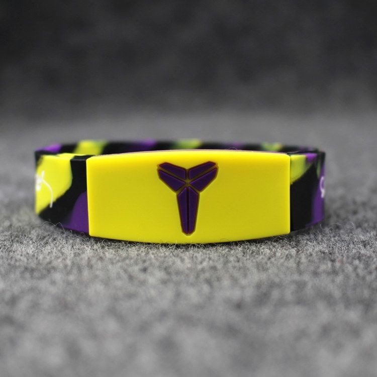 Lakers Ống Hút Thể Thao Kobe Bryant Ký Lakers Vòng Tay Bóng Rổ Thể Thao Kobe Chữ Ký Vòng Tay Đen Mam