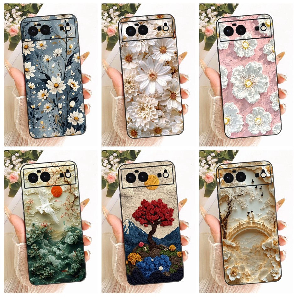 Dành Cho Google Pixel 6 Vỏ GB7N6 G9S9B16 Ốp Lưng Điện Thoại Silicon Mềm Hoa Cúc Thời Trang Cho Googl