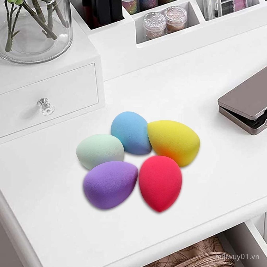 Bộ 5 miếng bọt biển trang điểm, miếng bọt biển làm đẹp Boun Boun không cao su và mềm để pha trộn, mi