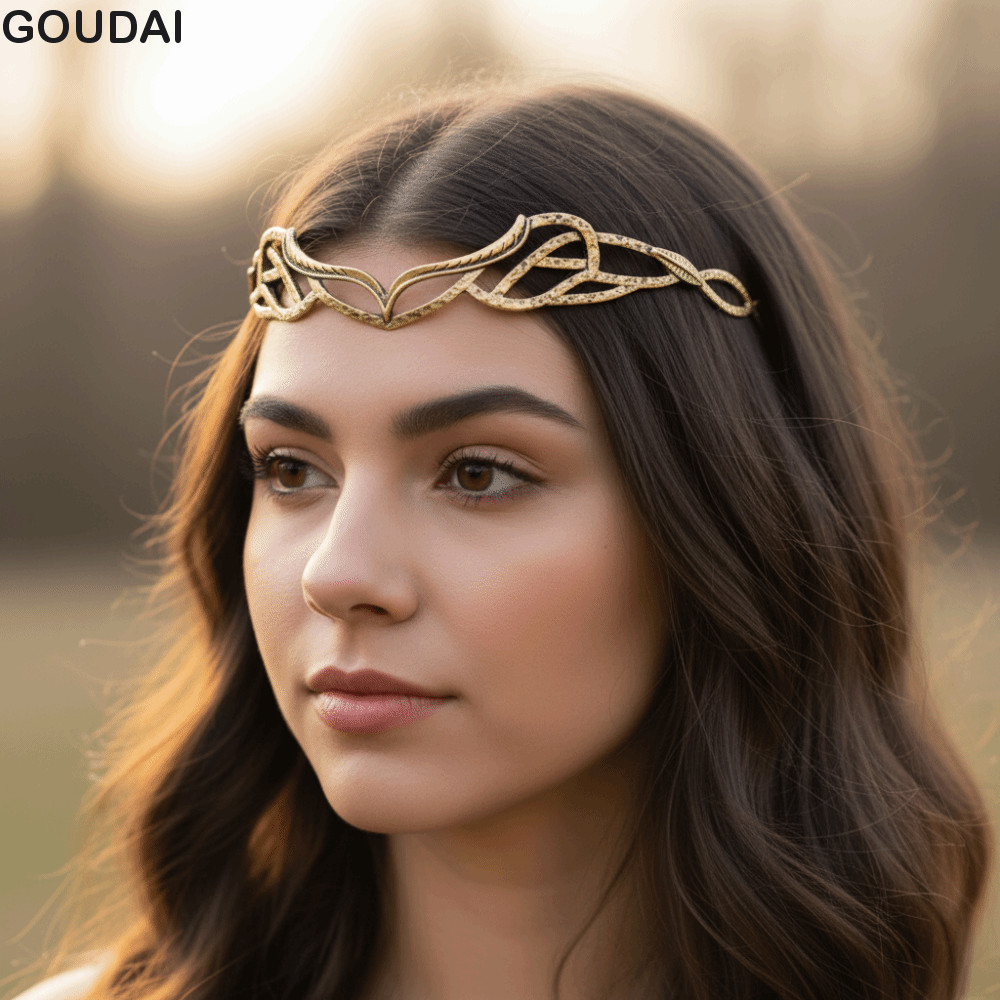 GOUDAI Tiara Hobbit Elrond, Băng đô Vương miện Elven King Cổ Điển từ Hợp Kim, Phù Hợp cho Cosplay