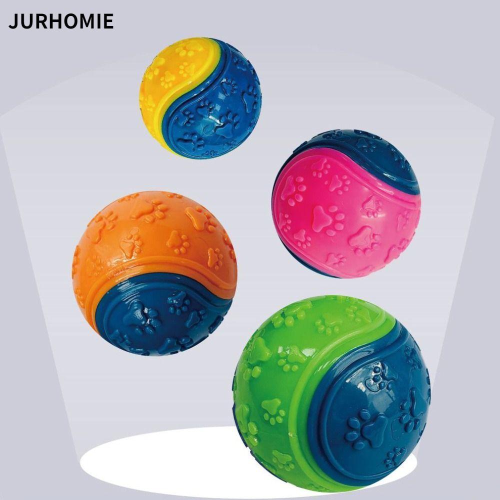 JURHOMIE Teasing Dog Ball, TPR 6.2cm Dog Chew Ball Toy, Chất Lượng Cao Cam Vàng Mèo Bouncing Toy Bal