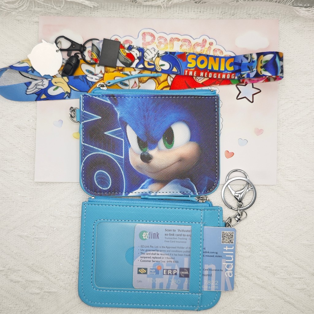 Hộp đựng thẻ Sonic Ezlink có dây buộc Ví trẻ em Da Pu chống thấm nước Đa chức năng Ví đựng tiền xu S