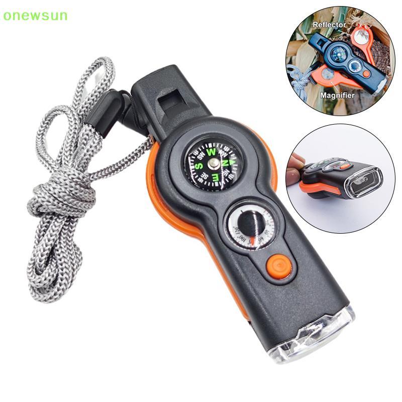 Onewsun Ngoài Trời Mới 7 Trong 1 Đa Năng Còi Sinh Tồn 7 Trong 1 Có Đèn LED Và Bỏ Qua Mới